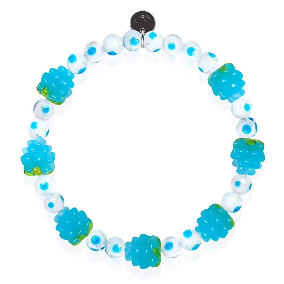 Polka Dot Blue | .925 Sterling Silver | Firefly Glass Berry Bracelet