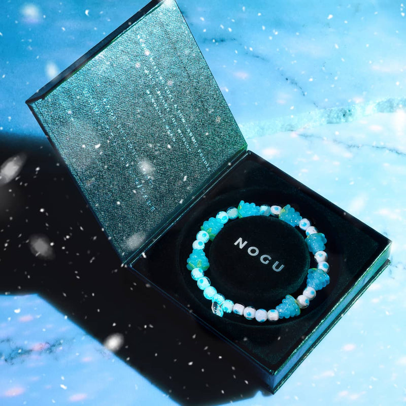 Bracelet à pois bleus | Argent sterling 925 | Bracelet en verre Firefly Berry