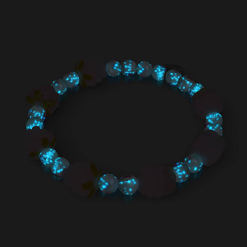 Bracelet à pois roses | Argent sterling 925 | Bracelet en verre Firefly Berry