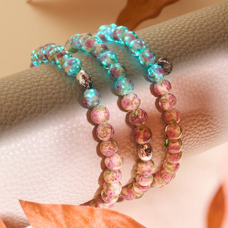 Primevère | Argent sterling 925 | Bracelet de jardin en verre Firefly