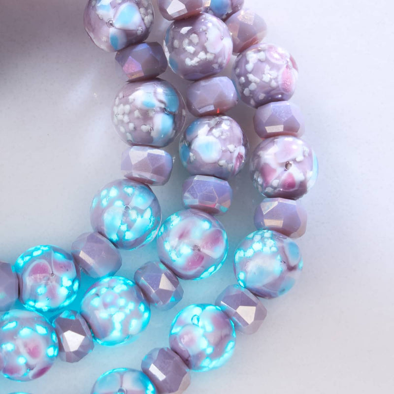 Purple Orchid | .925 Sterling Silver | Firefly Glass Blossom Bracelet