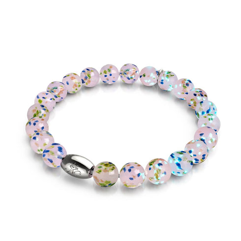 Succulente violette | Argent sterling 925 | Bracelet en verre Firefly