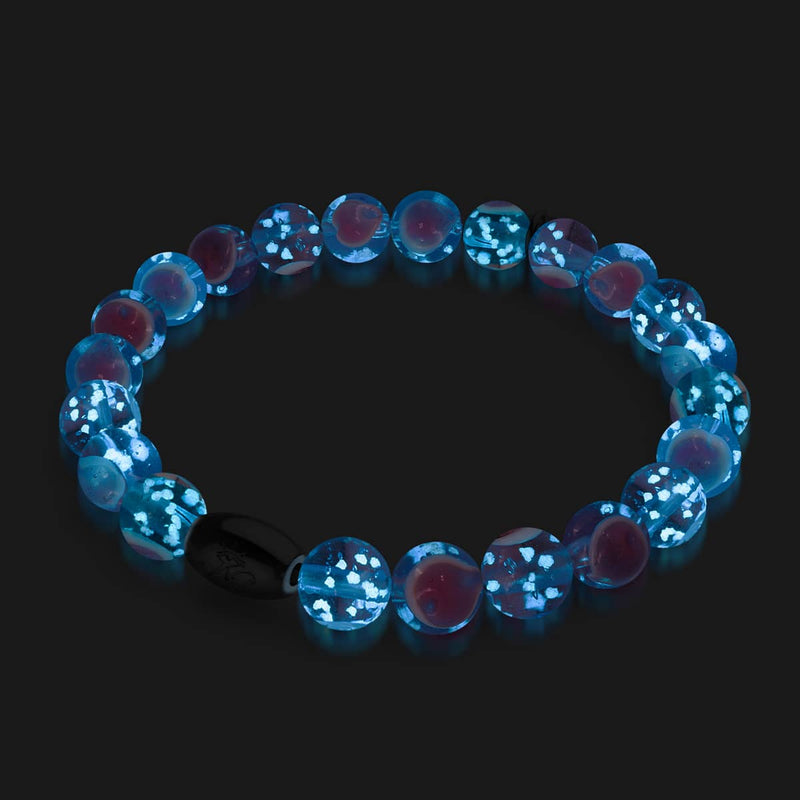 Bracelet Love en verre Firefly en argent sterling 925 violet x rose