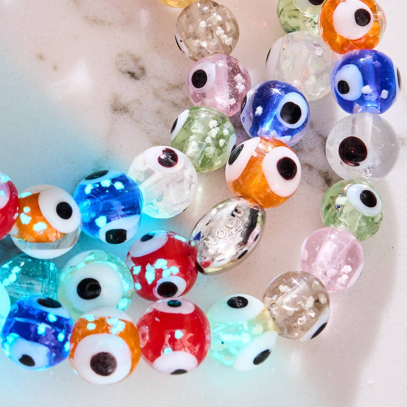 Rainbow | .925 Sterling Silver | Firefly Glass Evil Eye Bracelet