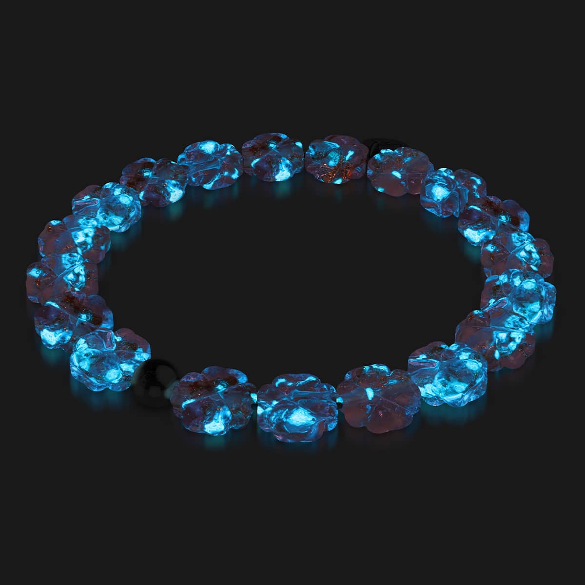 Eau de rose | Argent | Bracelet trèfle en verre Firefly