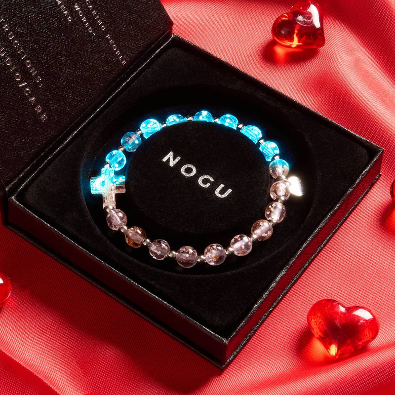 Eau de rose | Argent | Bracelet en verre Firefly Cross