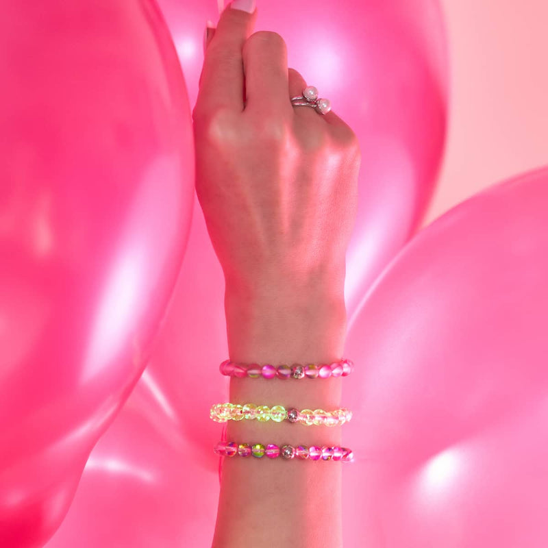 Bracelet en macramé en verre Mini Firefly | Rosewater x Magenta