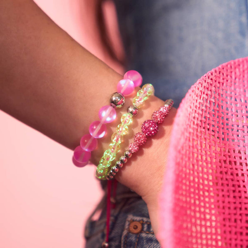 Bracelet en macramé en verre Mini Firefly | Rosewater x Magenta