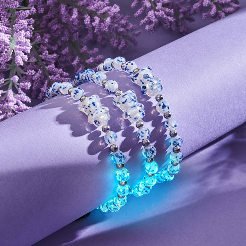 Starlit Waves | Silver | Firefly Glass Bear Bracelet