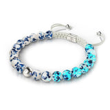 Vagues étoilées | Argent | Bracelet en macramé en verre Firefly