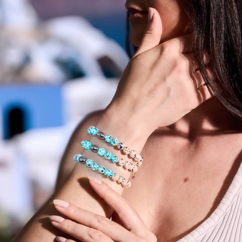 Sables du coucher du soleil | Argent sterling 925 | Bracelet en verre Firefly