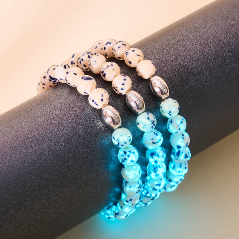 Sables du coucher du soleil | Argent sterling 925 | Bracelet en verre Firefly