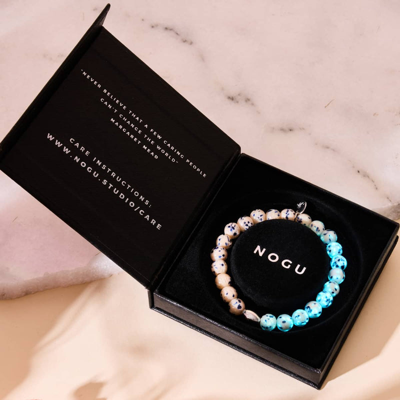 Sables du coucher du soleil | Argent sterling 925 | Bracelet en verre Firefly