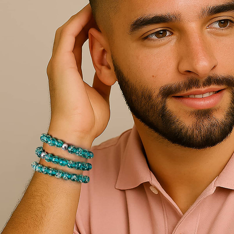 Sarcelle | Argent sterling .925 | Bracelet Verre Luciole