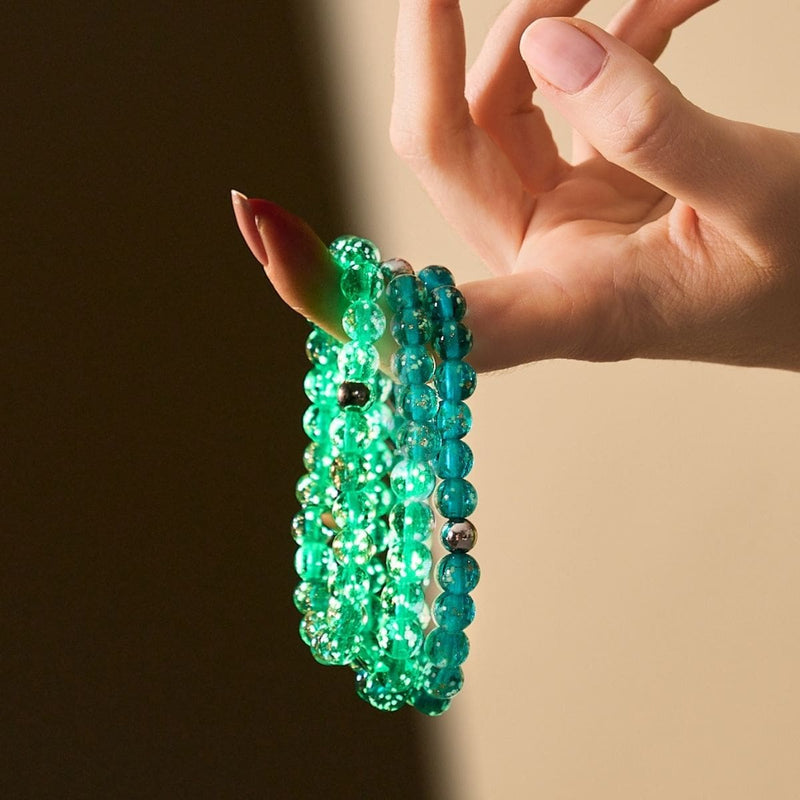 Sarcelle | Argent sterling .925 | Bracelet Verre Luciole