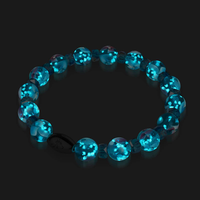 Orchidée turquoise | Argent sterling 925 | Bracelet en verre Firefly