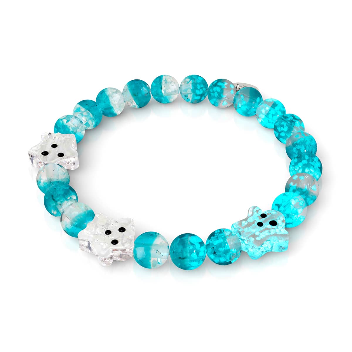 Bracelet fantôme Teal Phantom | Argent | Verre Firefly