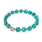 Bracelet en galets de verre Firefly | Argent | Bleu sarcelle