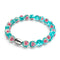 Bracelet Love en verre Firefly en argent sterling 925 bleu sarcelle x rose