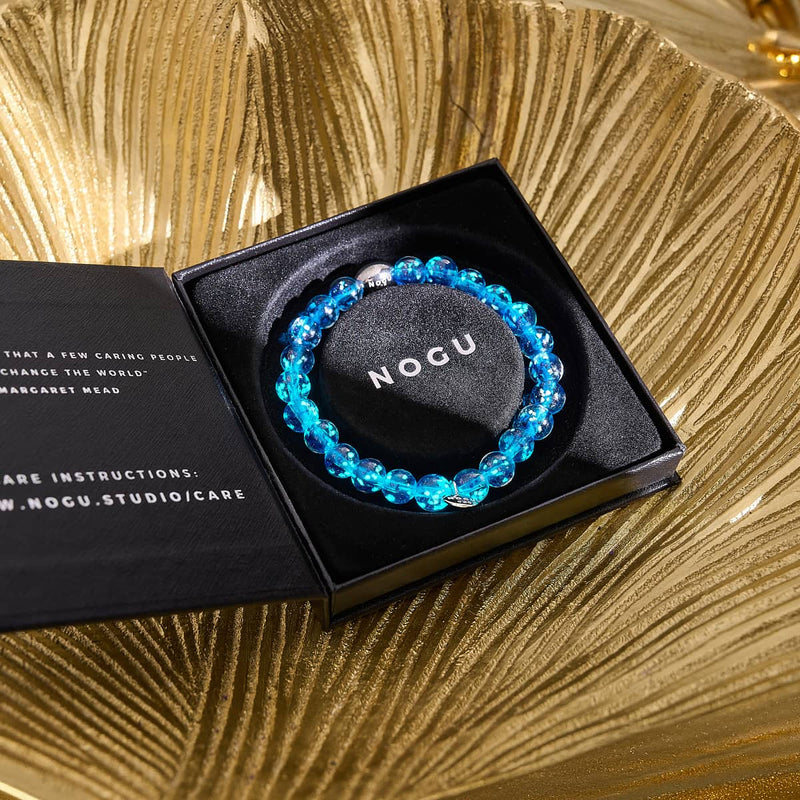 Bracelet en verre Firefly avec topaze en flamme | Argent sterling 925