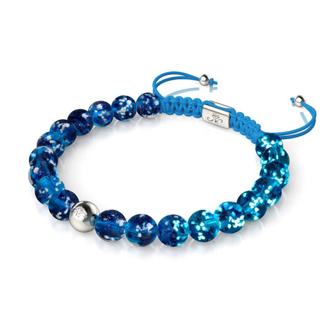 Topaz Flame | Silver | Firefly Glass Macrame Bracelet