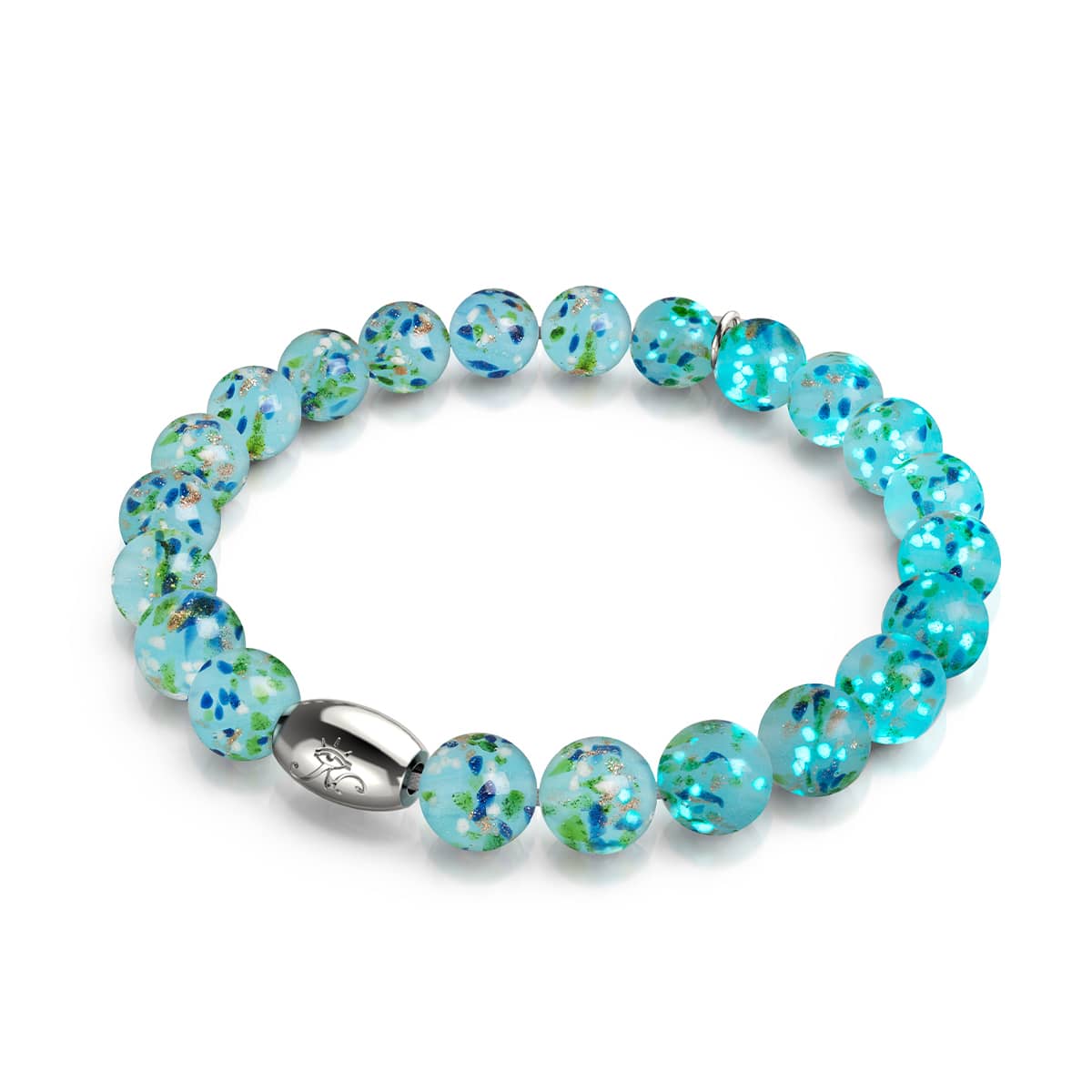 Turquoise menthe verte | Argent sterling 925 | Bracelet en verre Firefly