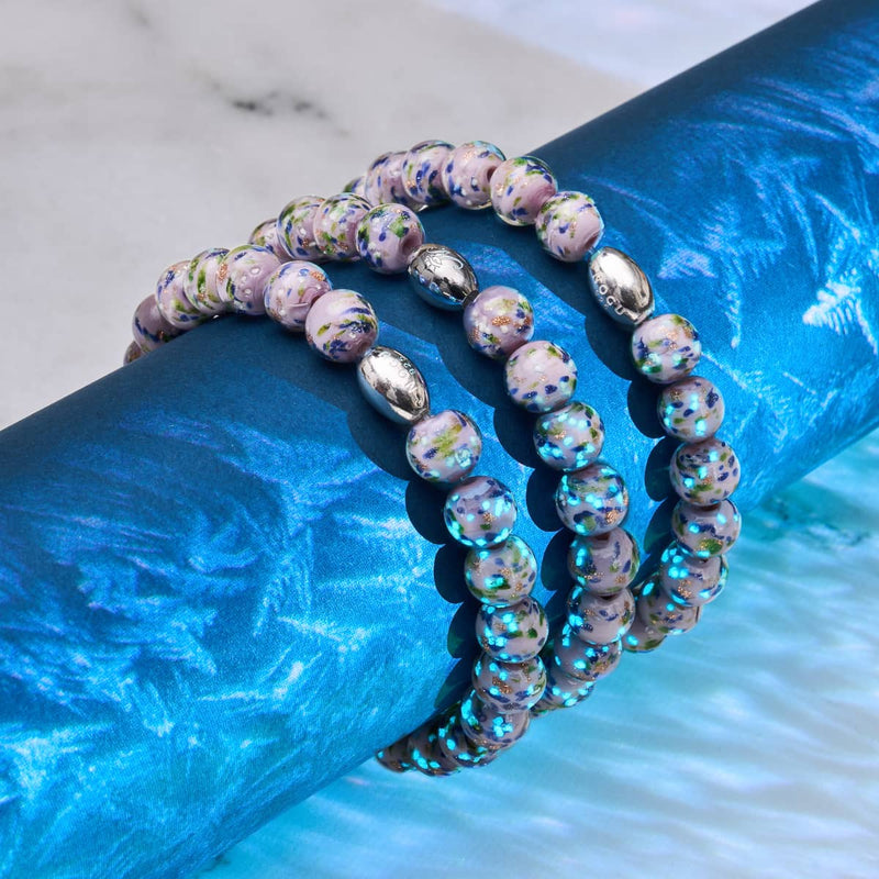 Violet Wintergreen | Argent sterling 925 | Bracelet en verre Firefly