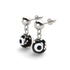 Black | .925 Sterling Silver | Firefly Glass Evil Eye Drop Stud Earrings