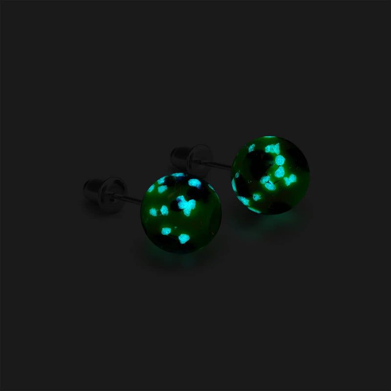 Boucles d'oreilles à tige en verre Firefly | Argent sterling 925 | Limoncello bleu