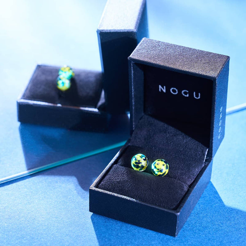 Boucles d'oreilles à tige en verre Firefly | Argent sterling 925 | Limoncello bleu