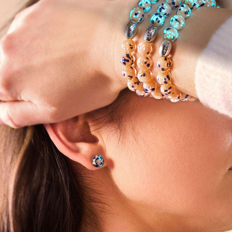 Cobbler aux myrtilles | Argent sterling 925 | Boucles d'oreilles à tige en verre Firefly