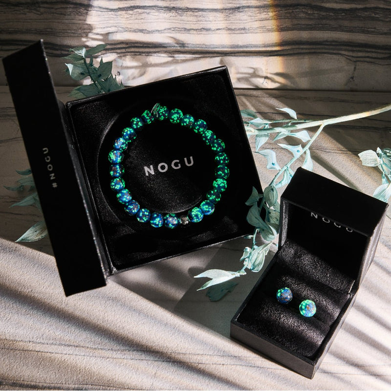 cobalt | Argent sterling .925 | Boucles d'Oreilles Tiges Verre Luciole