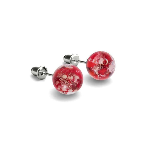 Pourpre | Argent sterling .925 | Boucles d'Oreilles Tiges Verre Luciole