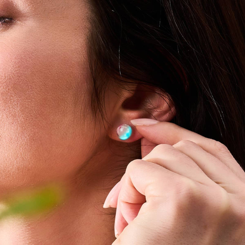 Orchidées en fleurs | Argent sterling 925 | Boucles d'oreilles en verre Firefly