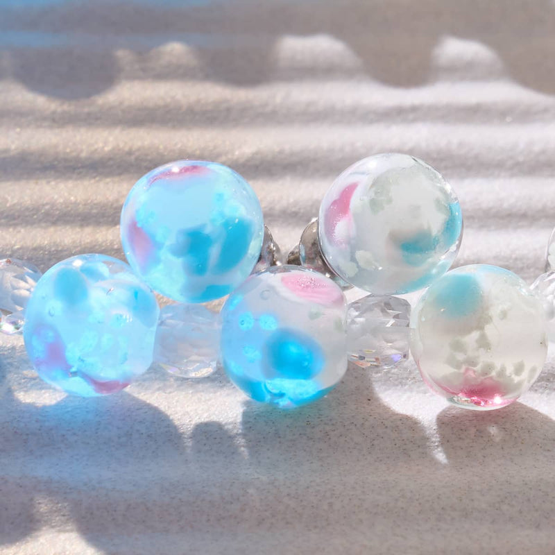 Orchidées en fleurs | Argent sterling 925 | Boucles d'oreilles en verre Firefly