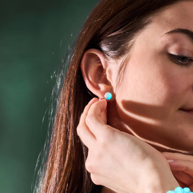 Orchidées en fleurs | Argent sterling 925 | Boucles d'oreilles en verre Firefly