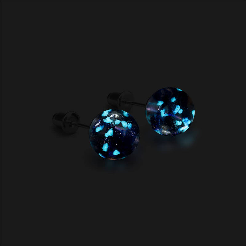 Purple Elixir | .925 Sterling Silver | Firefly Glass Stud Earrings