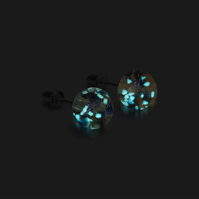 Boucles d'oreilles à tige en verre Firefly | Argent sterling 925 | Flamme en grès