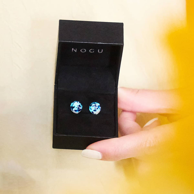 Boucles d'oreilles à tige en verre Firefly | Argent sterling 925 | Vagues étoilées