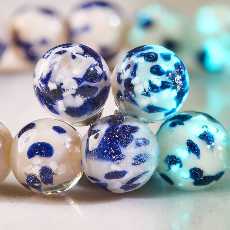 Boucles d'oreilles à tige en verre Firefly | Argent sterling 925 | Vagues étoilées