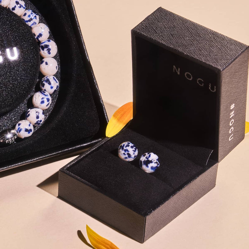 Boucles d'oreilles à tige en verre Firefly | Argent sterling 925 | Vagues étoilées