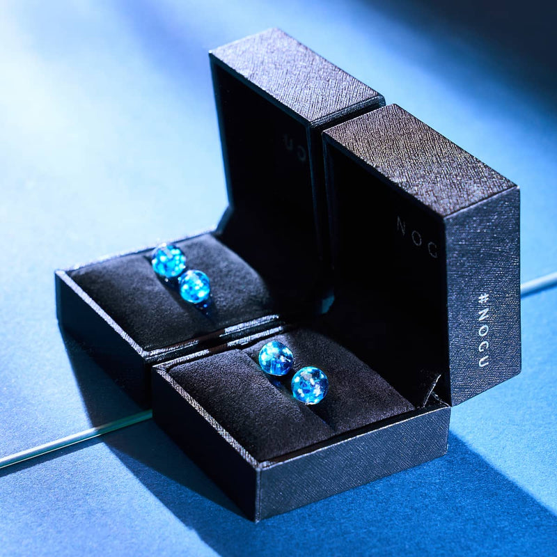 Boucles d'oreilles à tige en verre Firefly en argent sterling 925 et topaze