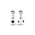 White | .925 Sterling Silver | Firefly Glass Evil Eye Drop Stud Earrings