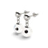 Boucles d'oreilles à tige en forme de goutte d'eau en verre Firefly Evil Eye en argent sterling 925 blanc