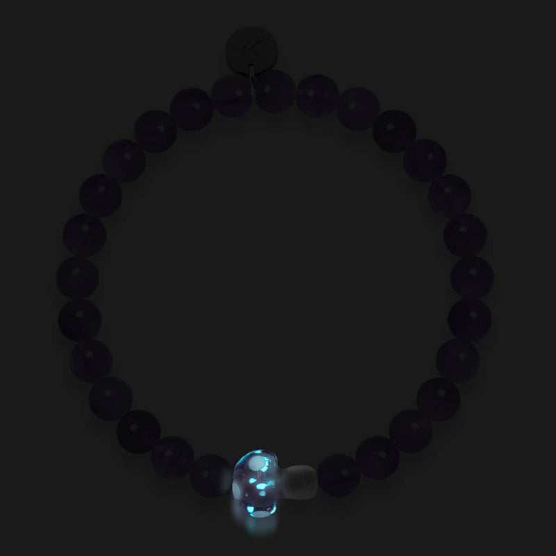 Améthyste | Argent sterling 925 | Bracelet en pierre précieuse Firefly Glass Mushroom