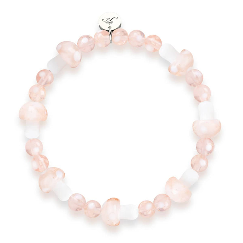 Blush | Argent sterling 925 | Bracelet de luxe en forme de champignon en verre Firefly