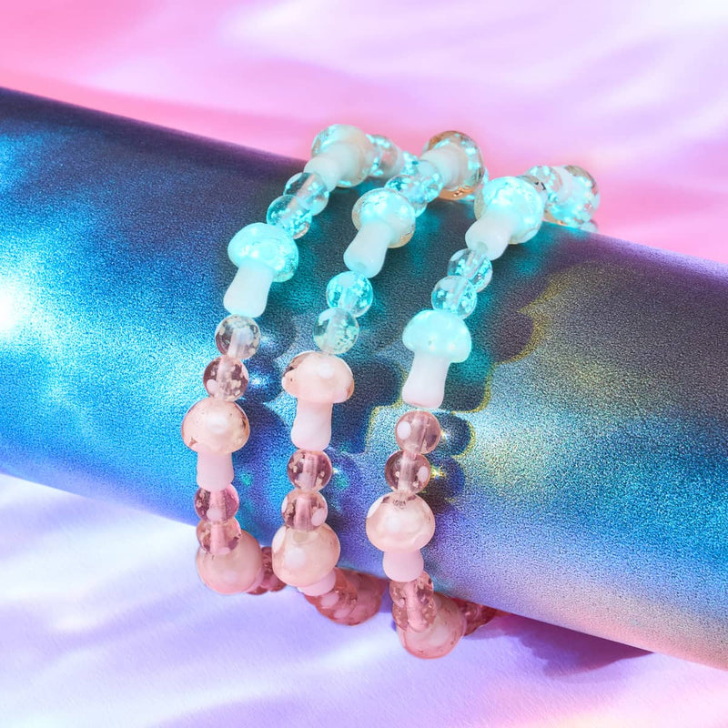 Blush | Argent sterling 925 | Bracelet de luxe en forme de champignon en verre Firefly