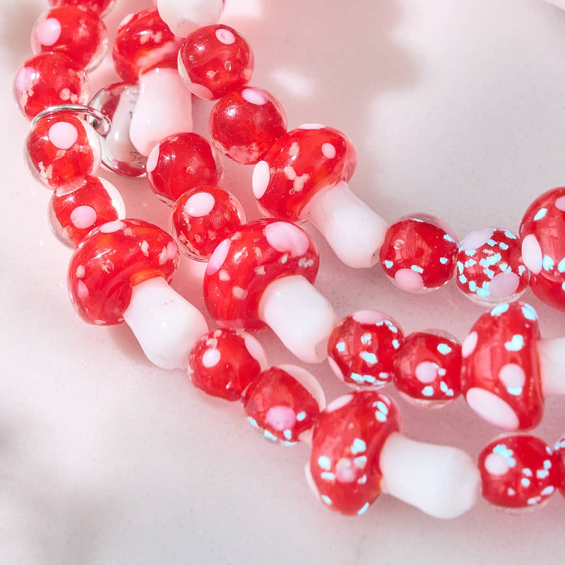 Bracelet de luxe en forme de champignon en verre Firefly en argent sterling 925