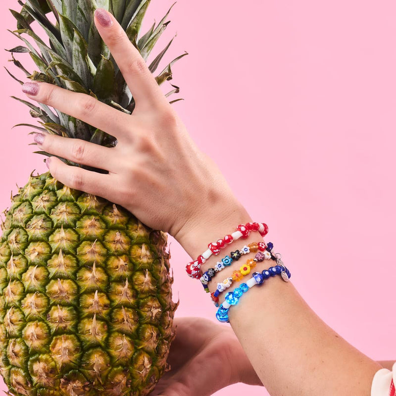 Bracelet de luxe en forme de champignon en verre Firefly en argent sterling 925