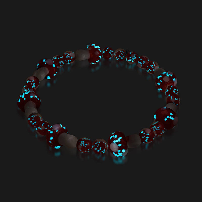 Bracelet de luxe en forme de champignon en verre Firefly en argent sterling 925